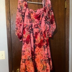 Torrid Pink Floral Mini Dress